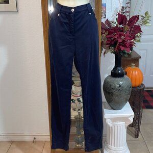 NWT $163 Navy Blue Elena Stretch Jeans ROBELL EU 42 US 12 High Rise Slim Fit